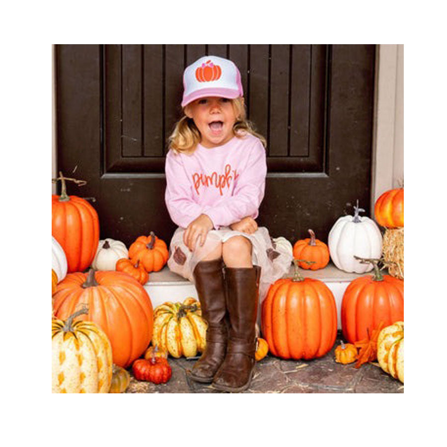 Pumpkin Bow Trucker Hat-SUN HATS-Sweet Wink-Joannas Cuties