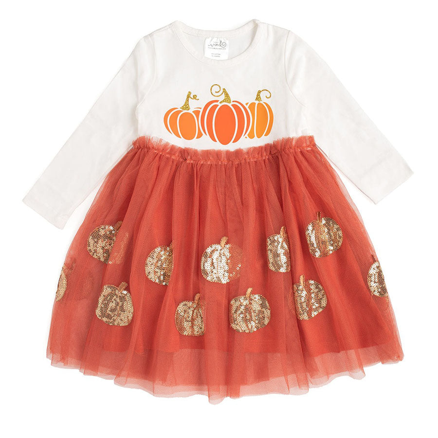 Pumpkin Long Sleeve Tutu Dress