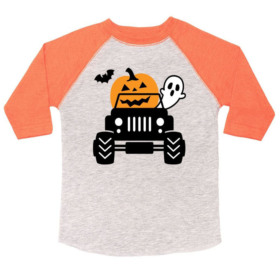Pumpkin Monster Truck Halloween 3/4 Shirt-TOPS-Sweet Wink-Joannas Cuties