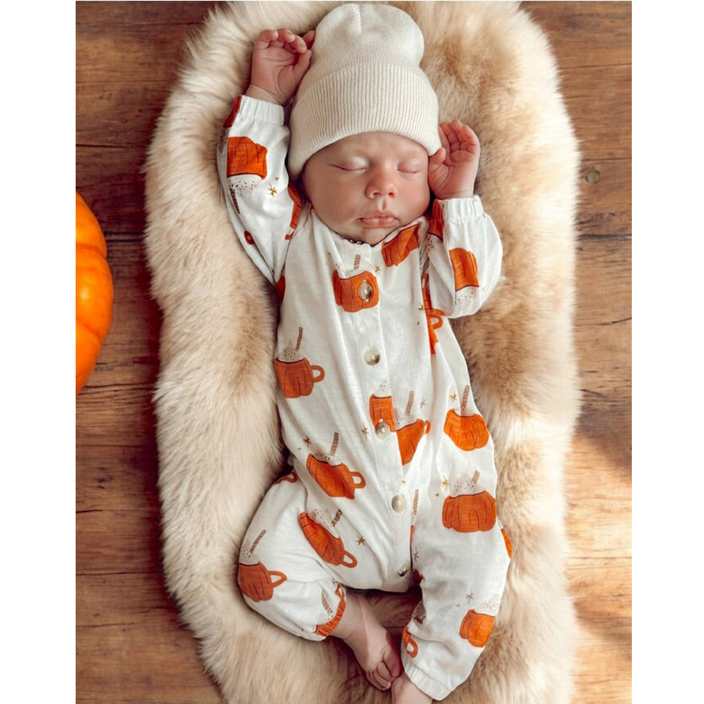 Pumpkin Mug - Organic Long Sleeve Bay Jumpsuit