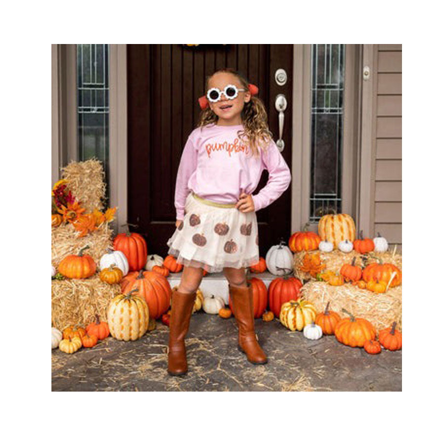 Pumpkin Sweatshirt - Pink-SWEATSHIRTS & HOODIES-Sweet Wink-Joannas Cuties