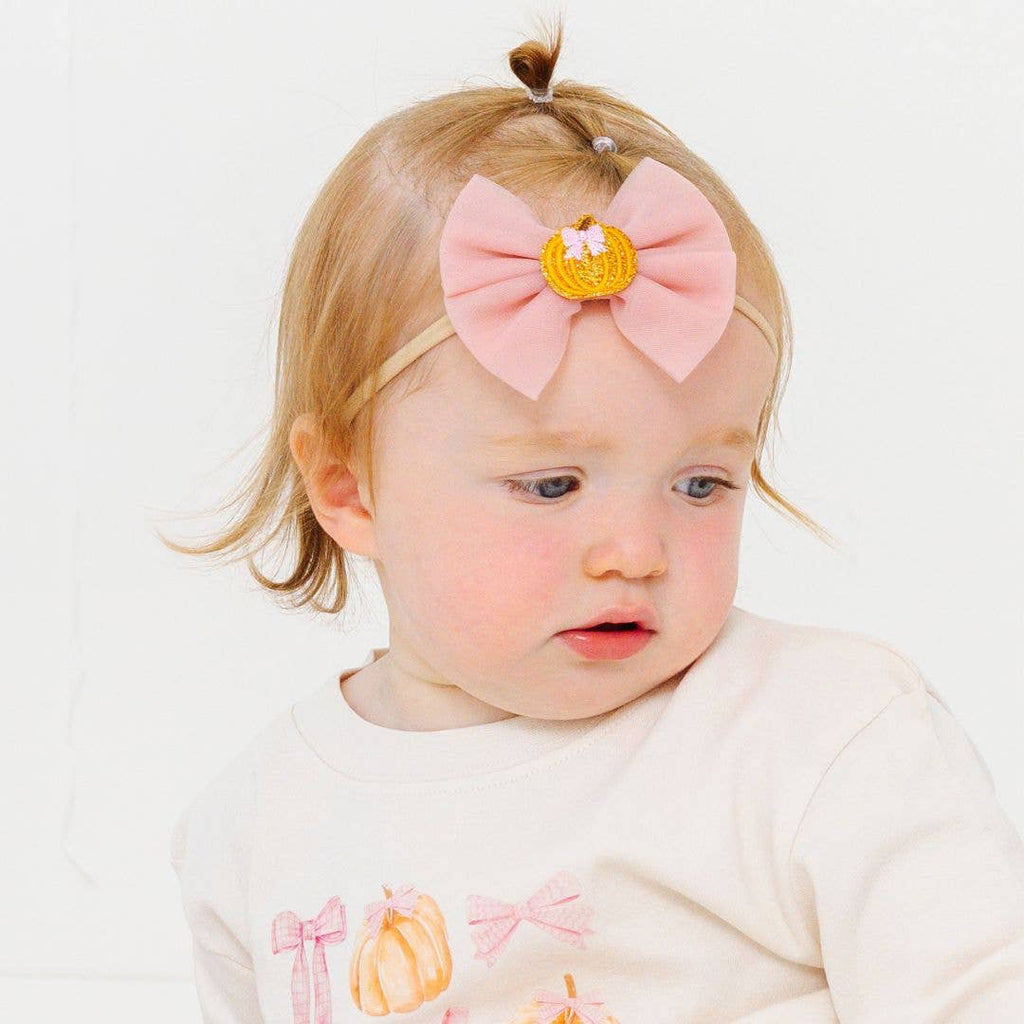 Pumpkin Tulle Bow Baby Headband