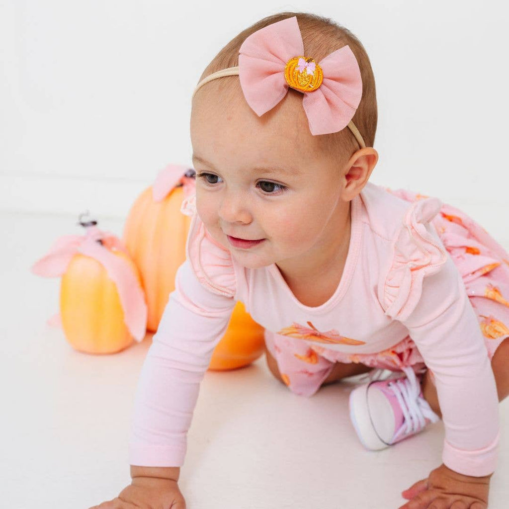 Pumpkin Tulle Bow Baby Headband