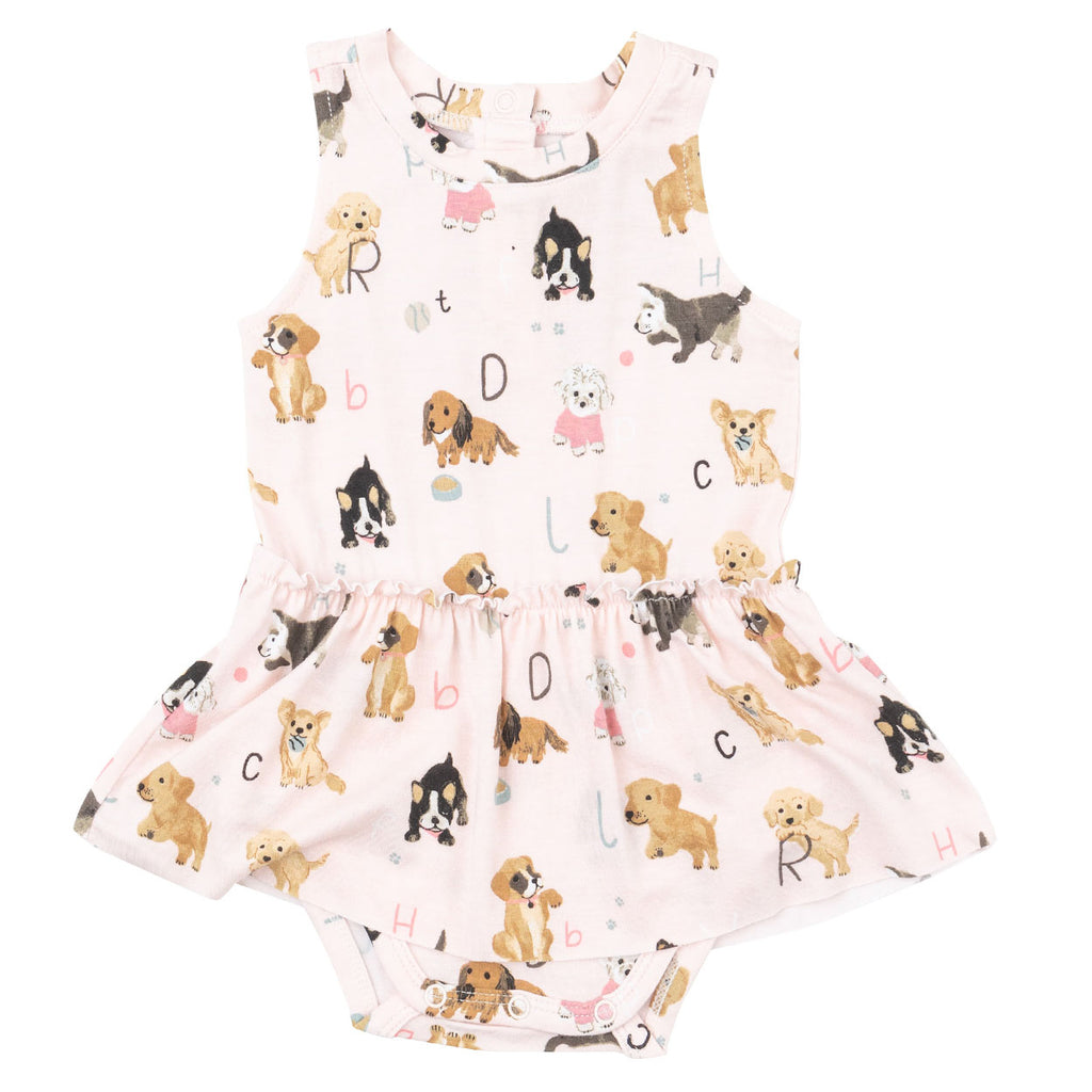 Puppy Alphabet Bodysuit With Skirt-BODYSUITS-Angel Dear-Joannas Cuties