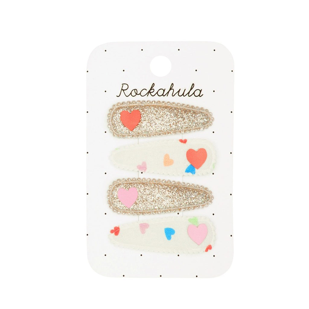 Rainbow Hearts Fabric Clip Set-HAIR CLIPS-Rockahula Kids-Joannas Cuties