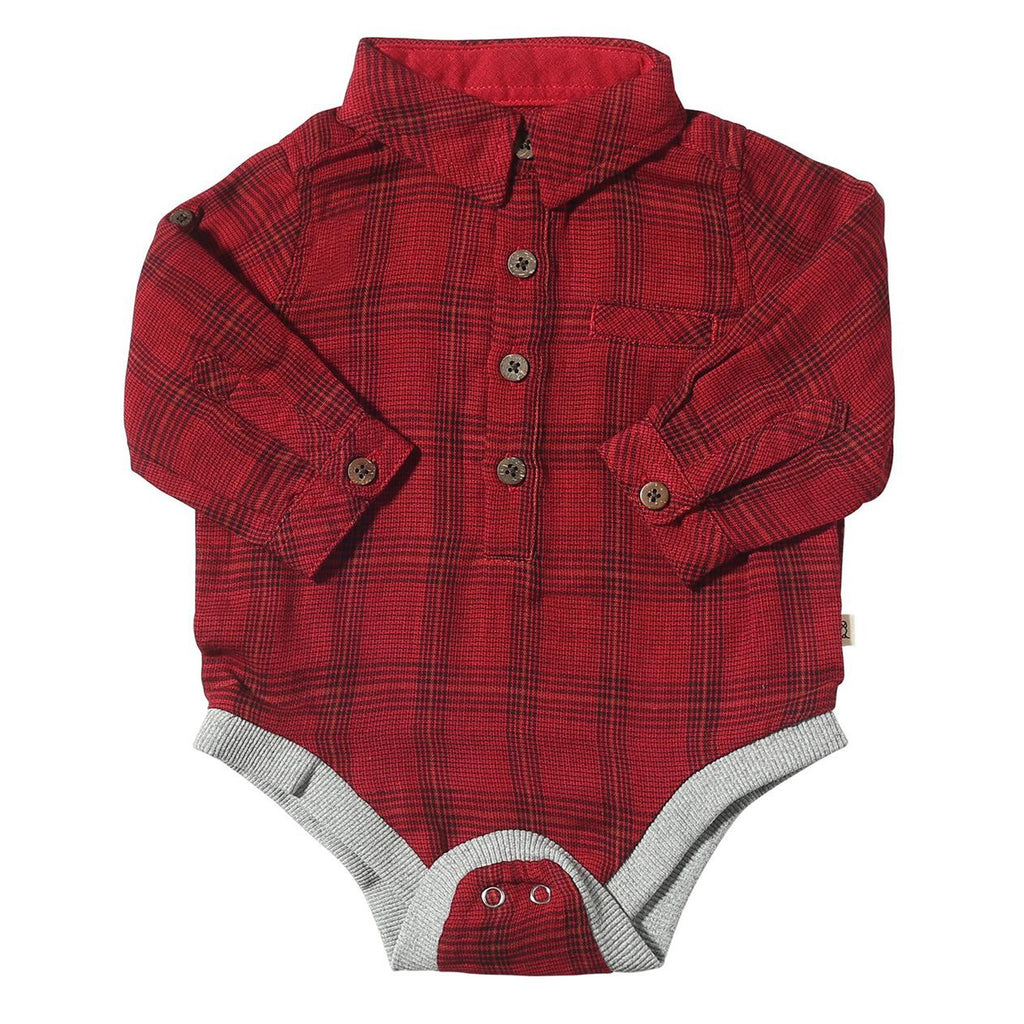 Red/Black Plaid Jasper Woven Onesie