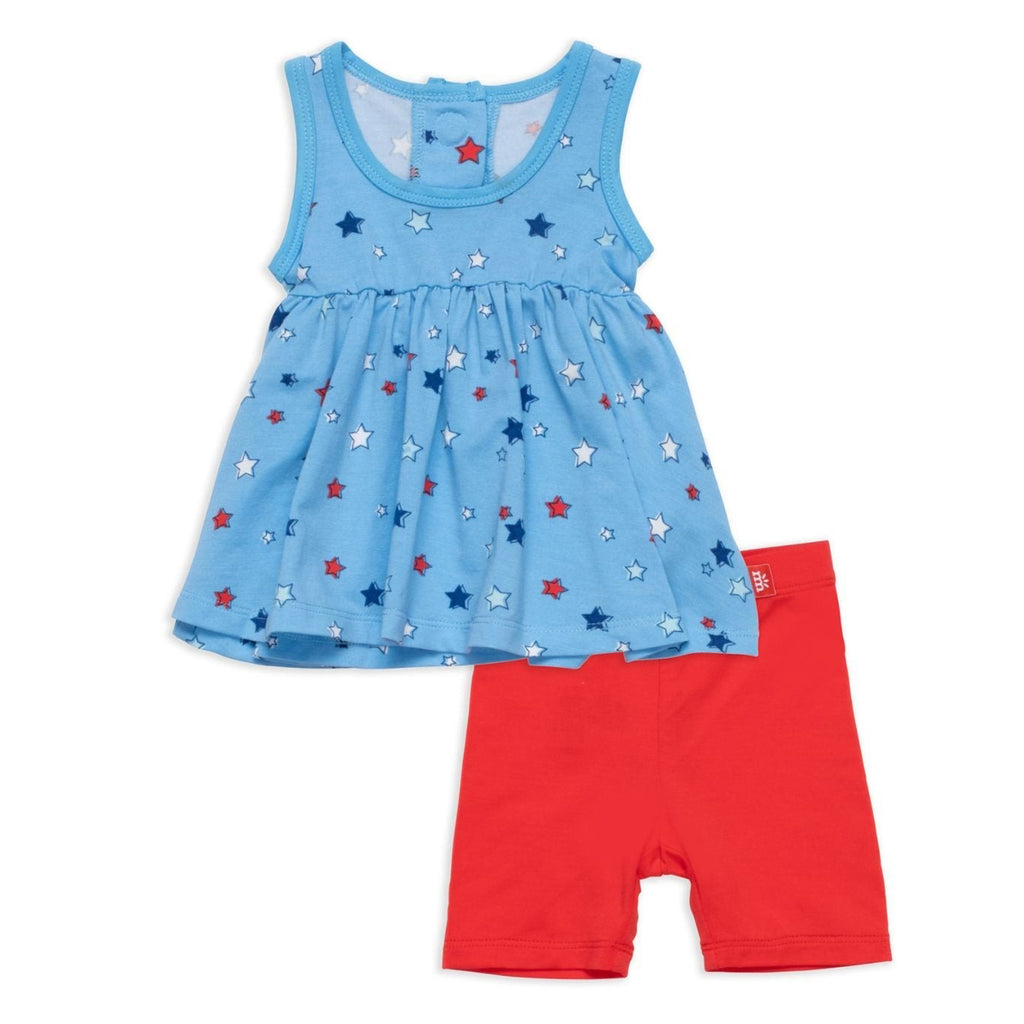 Red White And Bluetiful Modal Magnetic Roll Around Sleeveless Top + Short Set