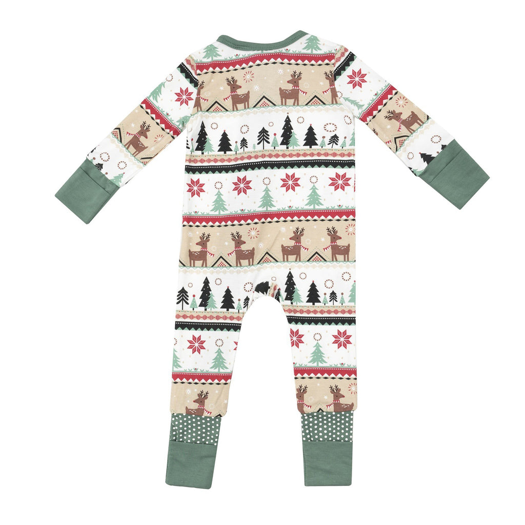 Reindeer Fair Isle - 2 Way Zipper  Romper