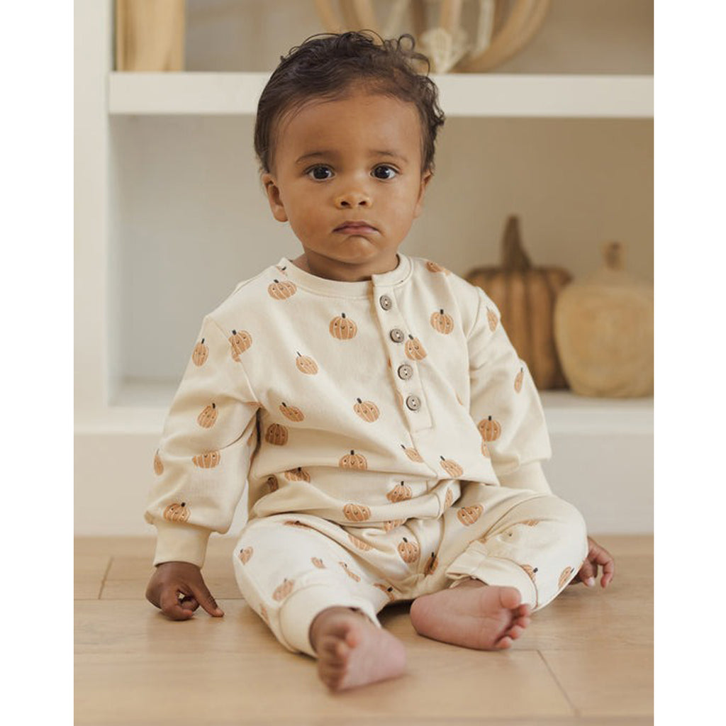 Relaxed Fleece Jumpsuit - Smiley Pumpkins
