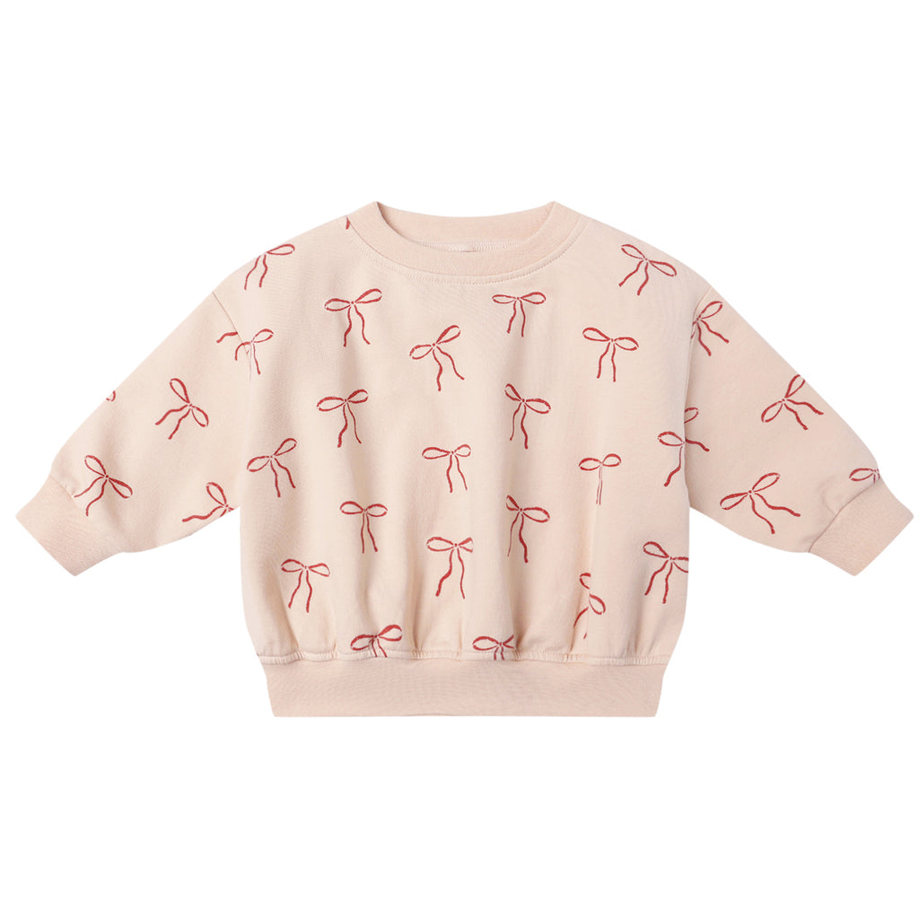 Relaxed Fleece Sweatshirt - Red Bows