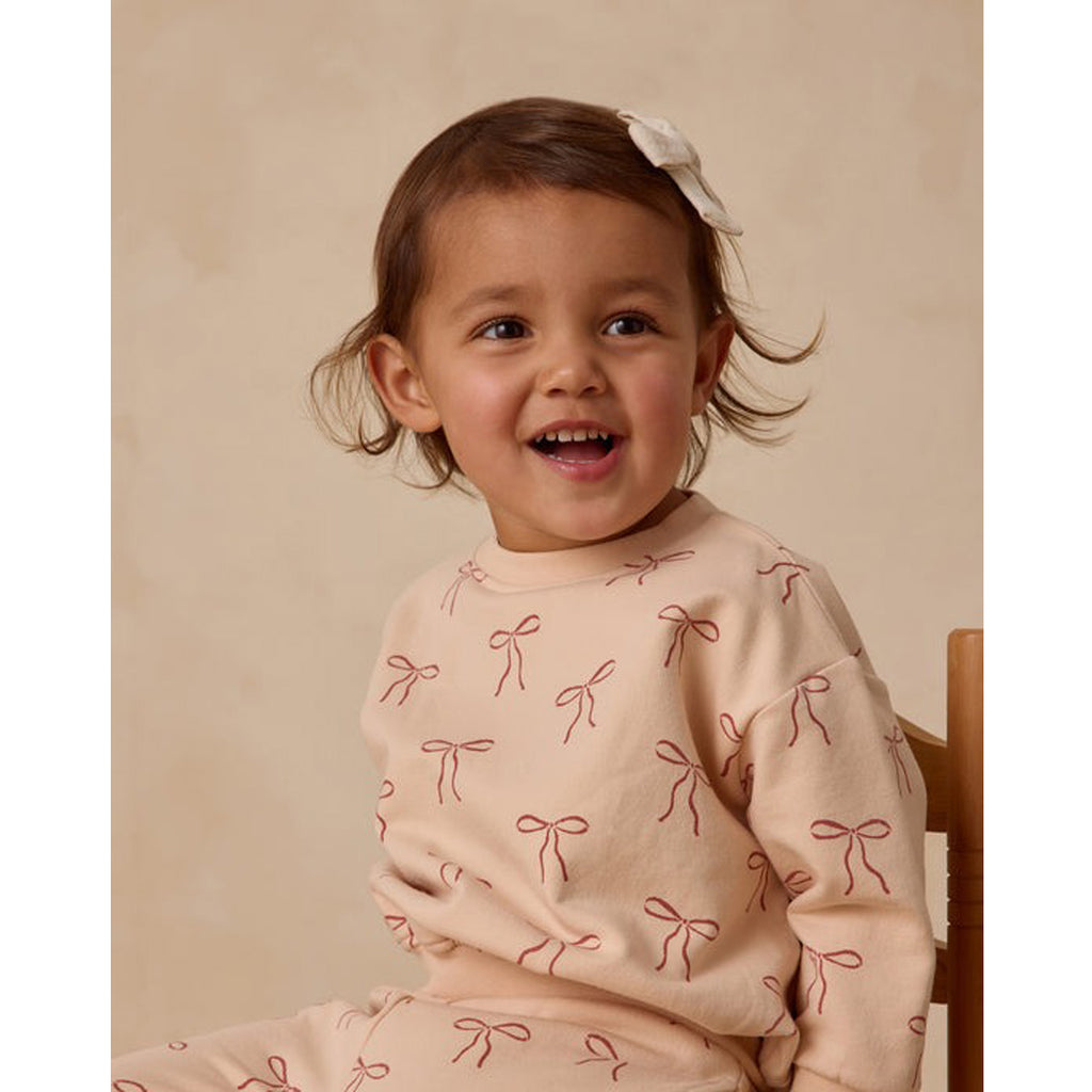 Relaxed Fleece Sweatshirt - Red Bows