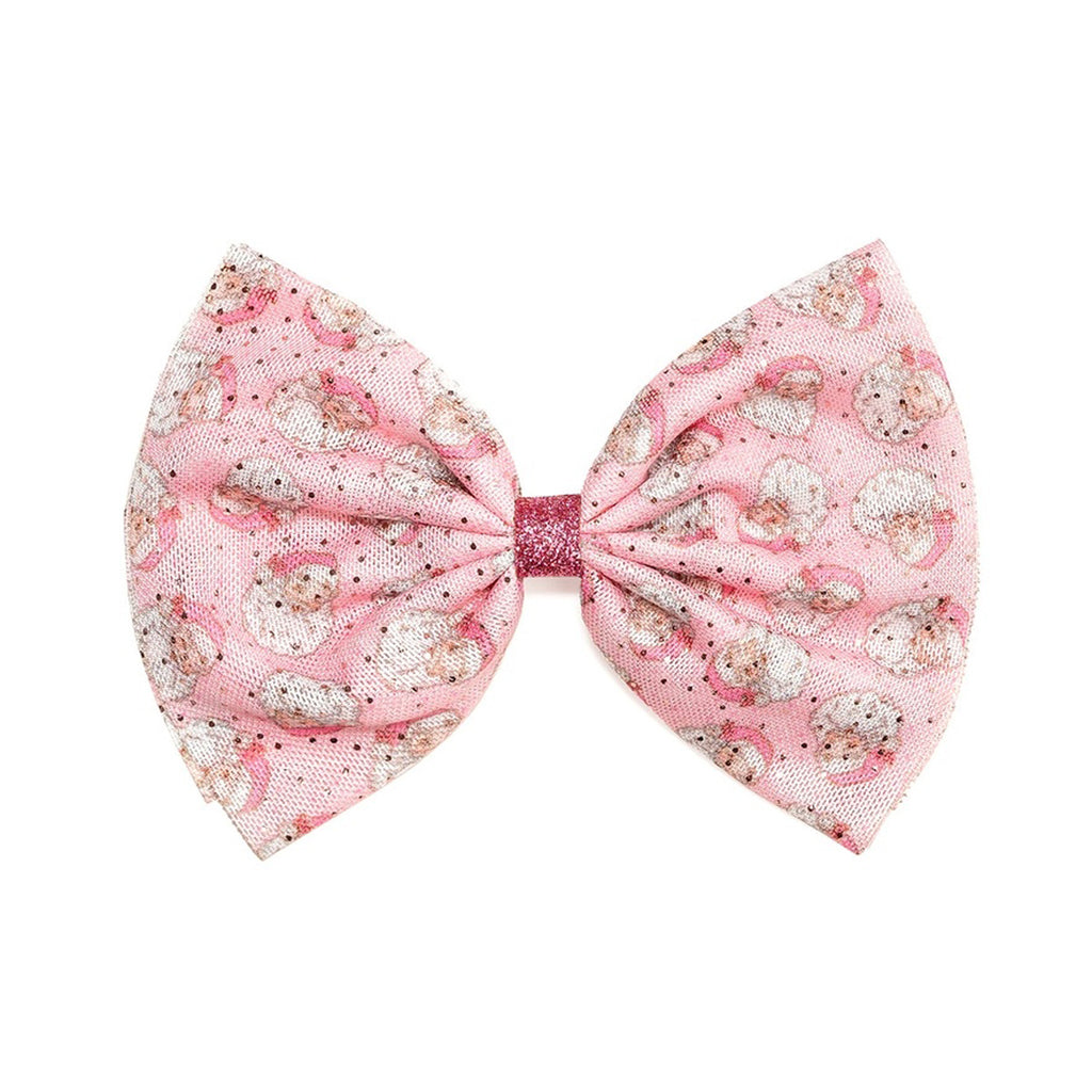 Retro Santa Christmas Tulle Bow Clip