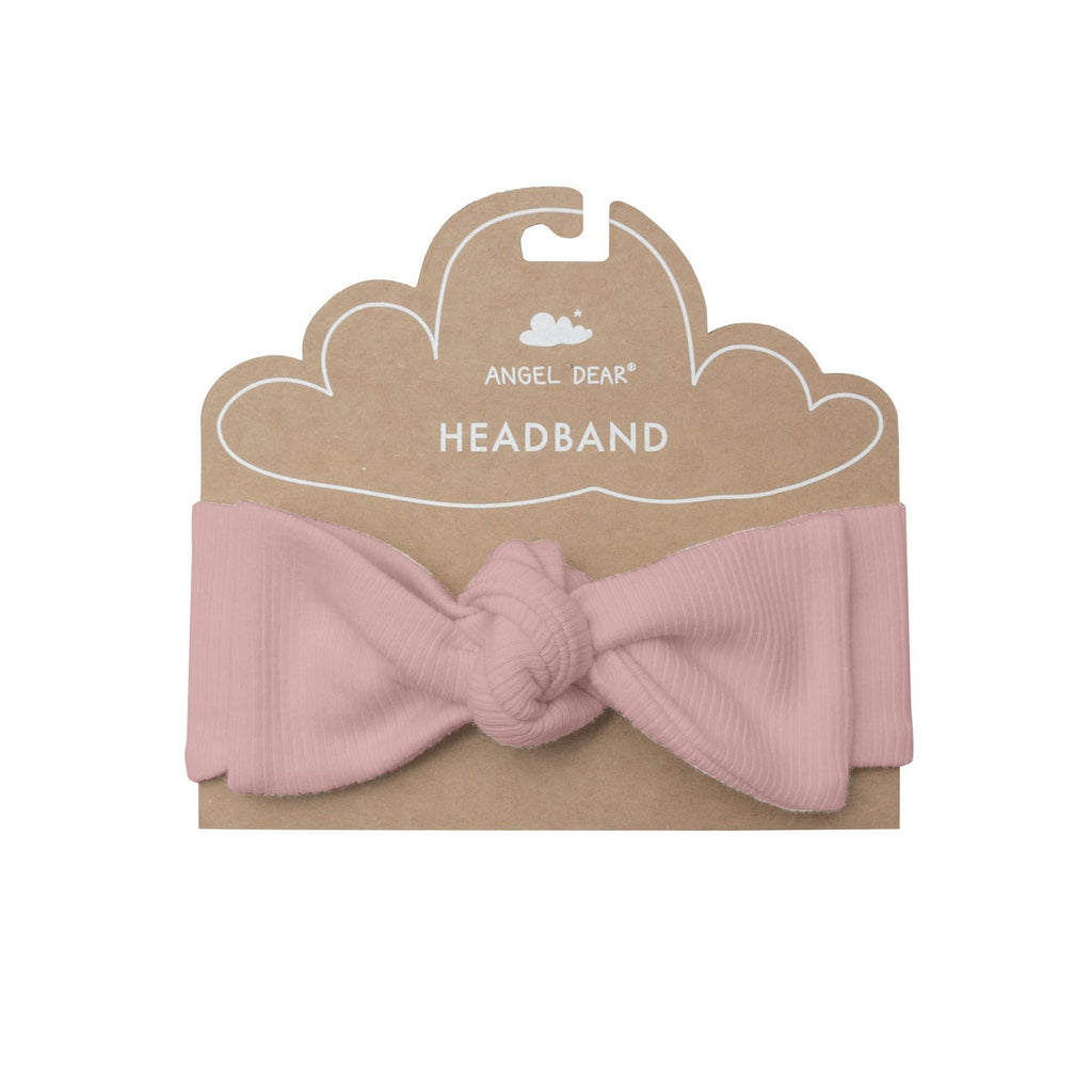 Rib Headband - Silver Pink Solid