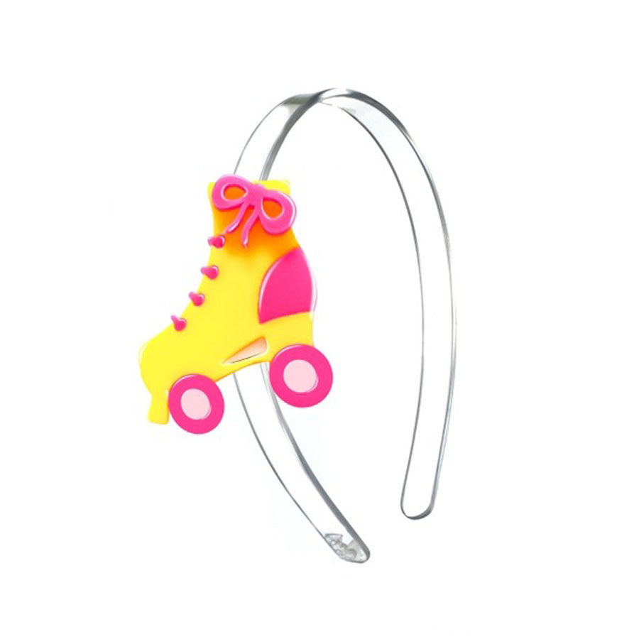 Roller Skates Pink Yellow Headband-HEADBANDS-Lilies & Roses-Joannas Cuties