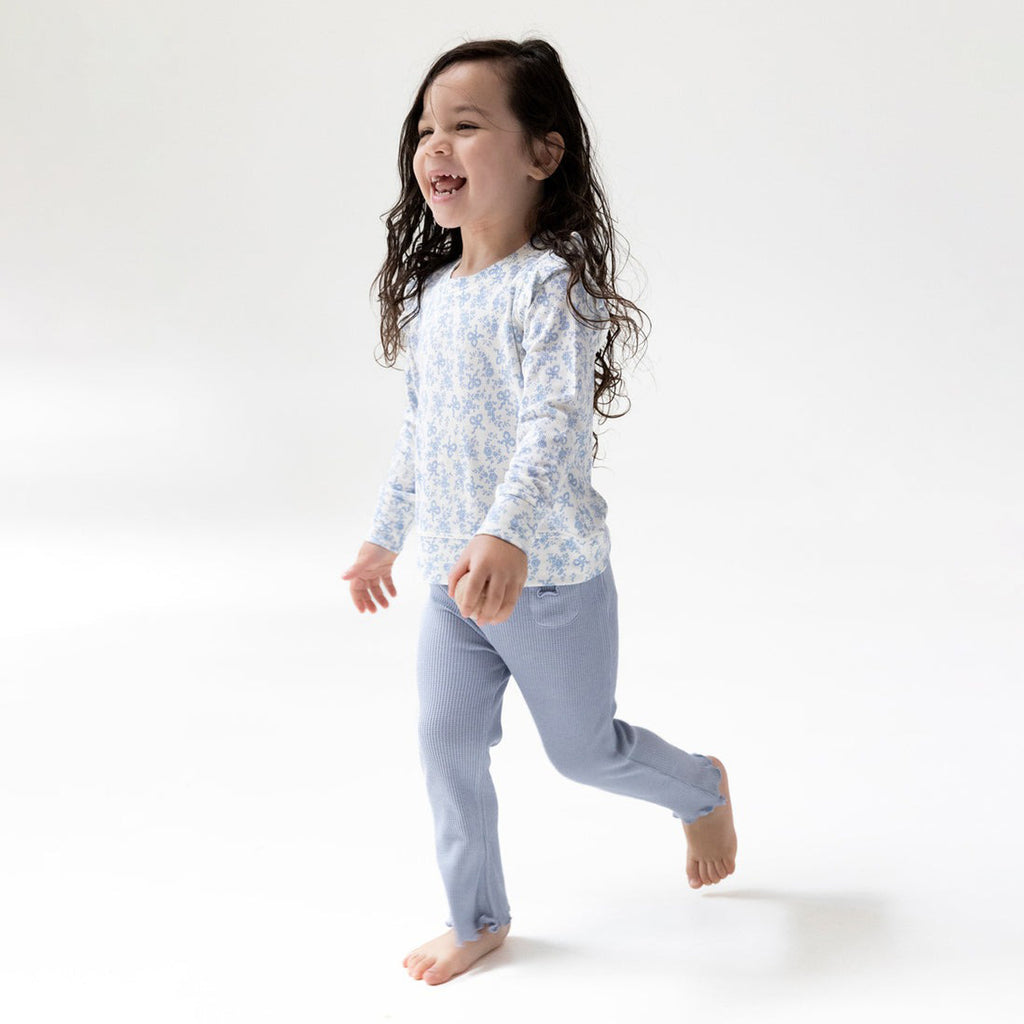 Romi Floral Ruffle Shoulder Shirt and Flare Pant