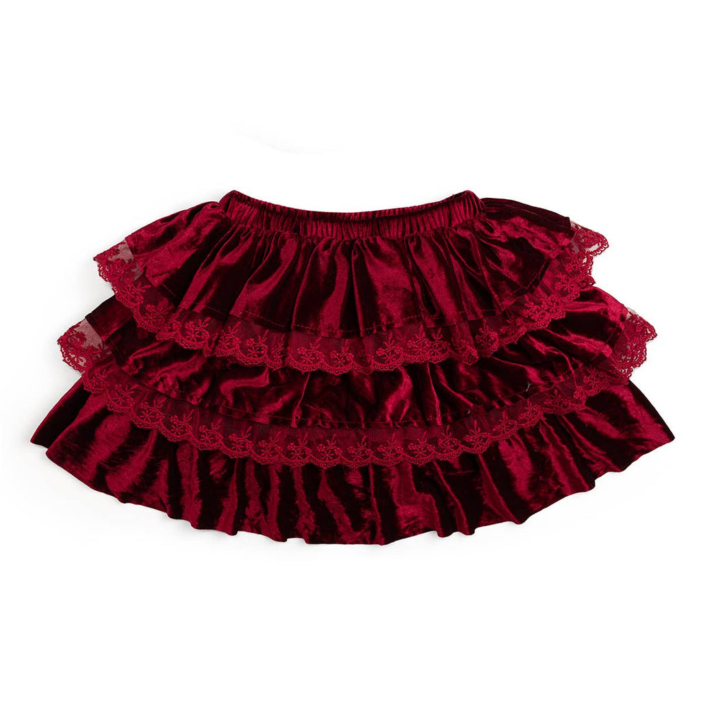 Red ruffled skirt on a white background