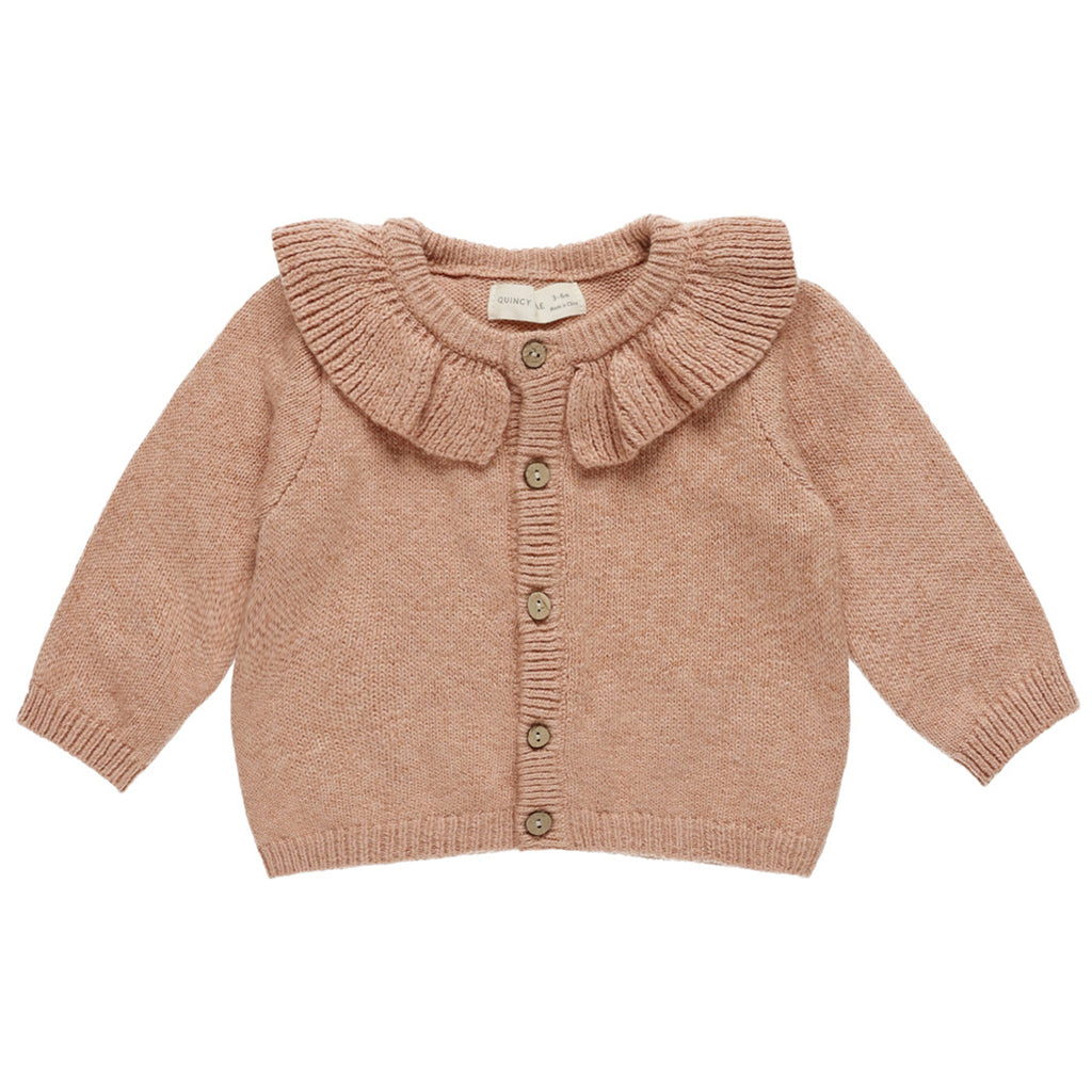 Ruffle Collar Cardigan - Rose