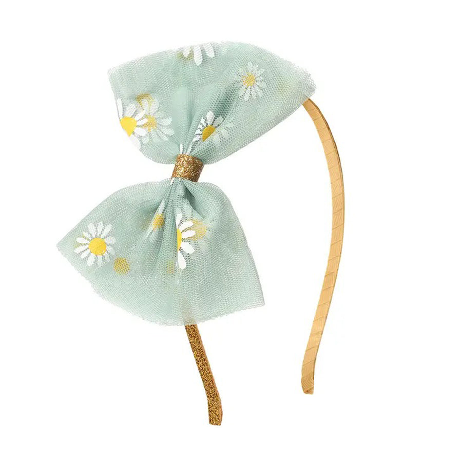 Sage Daisy Bow Headband - Kids Spring Headband-HEADBANDS-Sweet Wink-Joannas Cuties