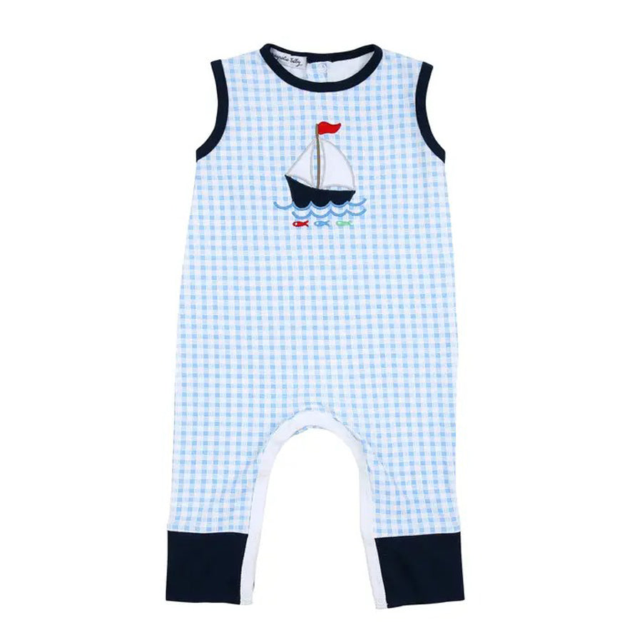 Sail Away Applique Navy Sleeveless Playsuit-OVERALLS & ROMPERS-Magnolia Baby-Joannas Cuties