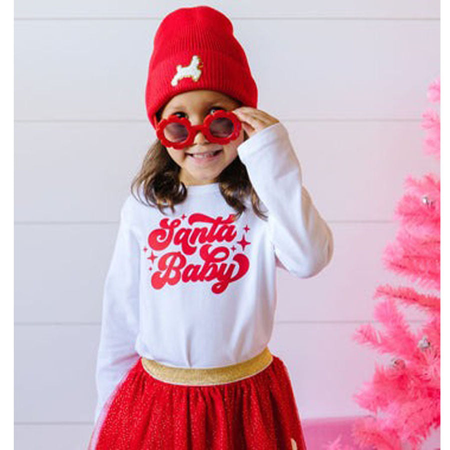Santa Baby Christmas Long Sleeve Shirt-TOPS-Sweet Wink-Joannas Cuties