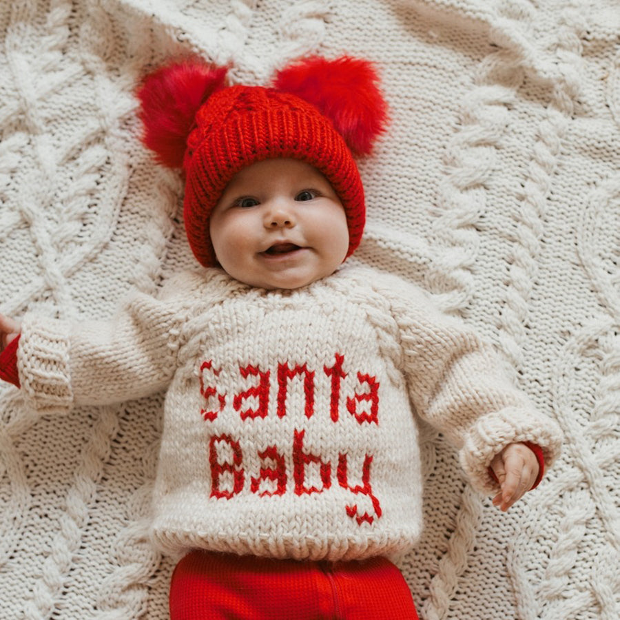 Santa Baby Crew Neck Sweater-CARDIGANS & SWEATERS-Huggalugs-Joannas Cuties