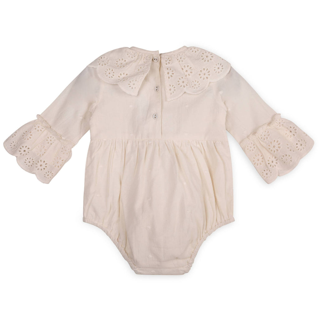 Schiffli Lace Clown Collar Baby Girl Romper