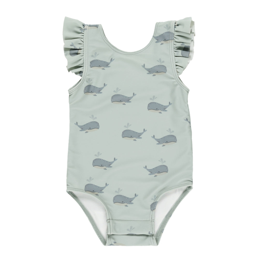 Scoop Back One-Piece - Whales