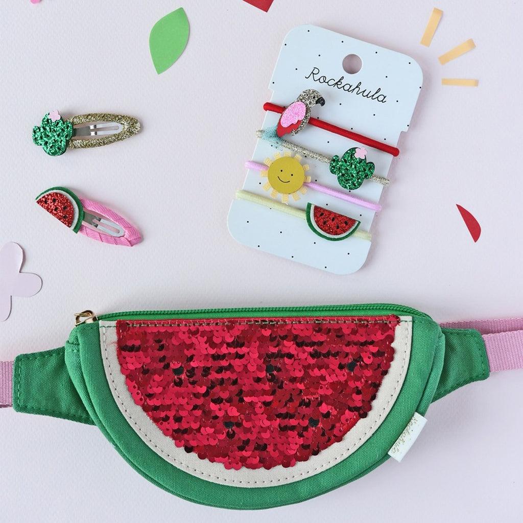 Sequin Watermelon Bum Bag-BACKPACKS, PURSES & LUNCHBOXES-Rockahula Kids-Joannas Cuties