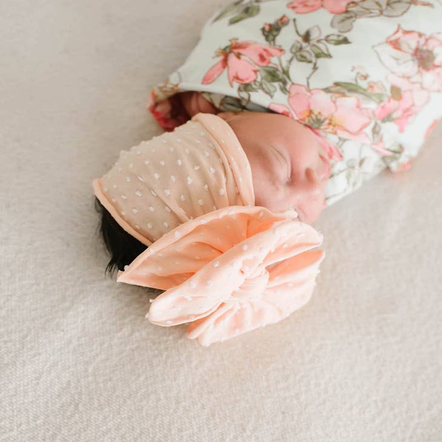 Shab-Bow-Lous: Tropical Peach Dot-HEADBANDS-Baby Bling-Joannas Cuties
