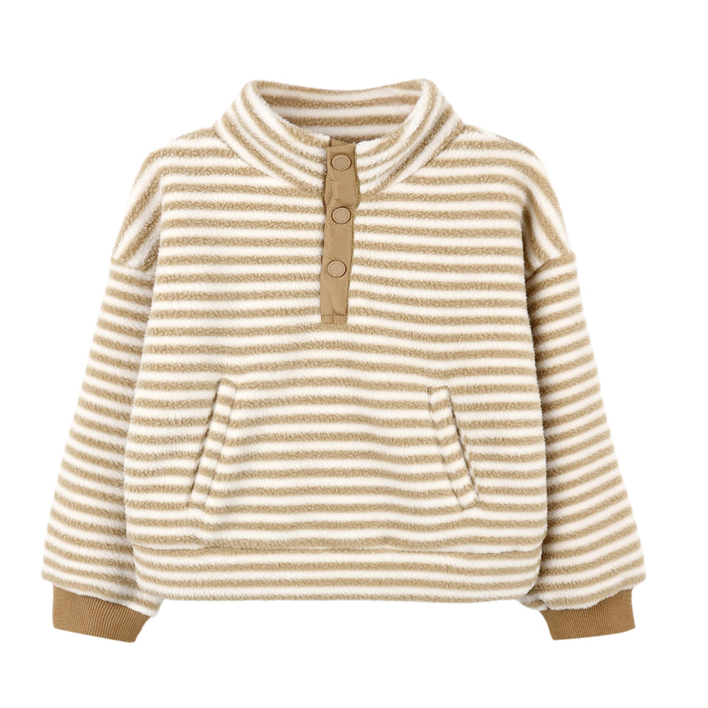 Snap Pullover - Toffee Stripe