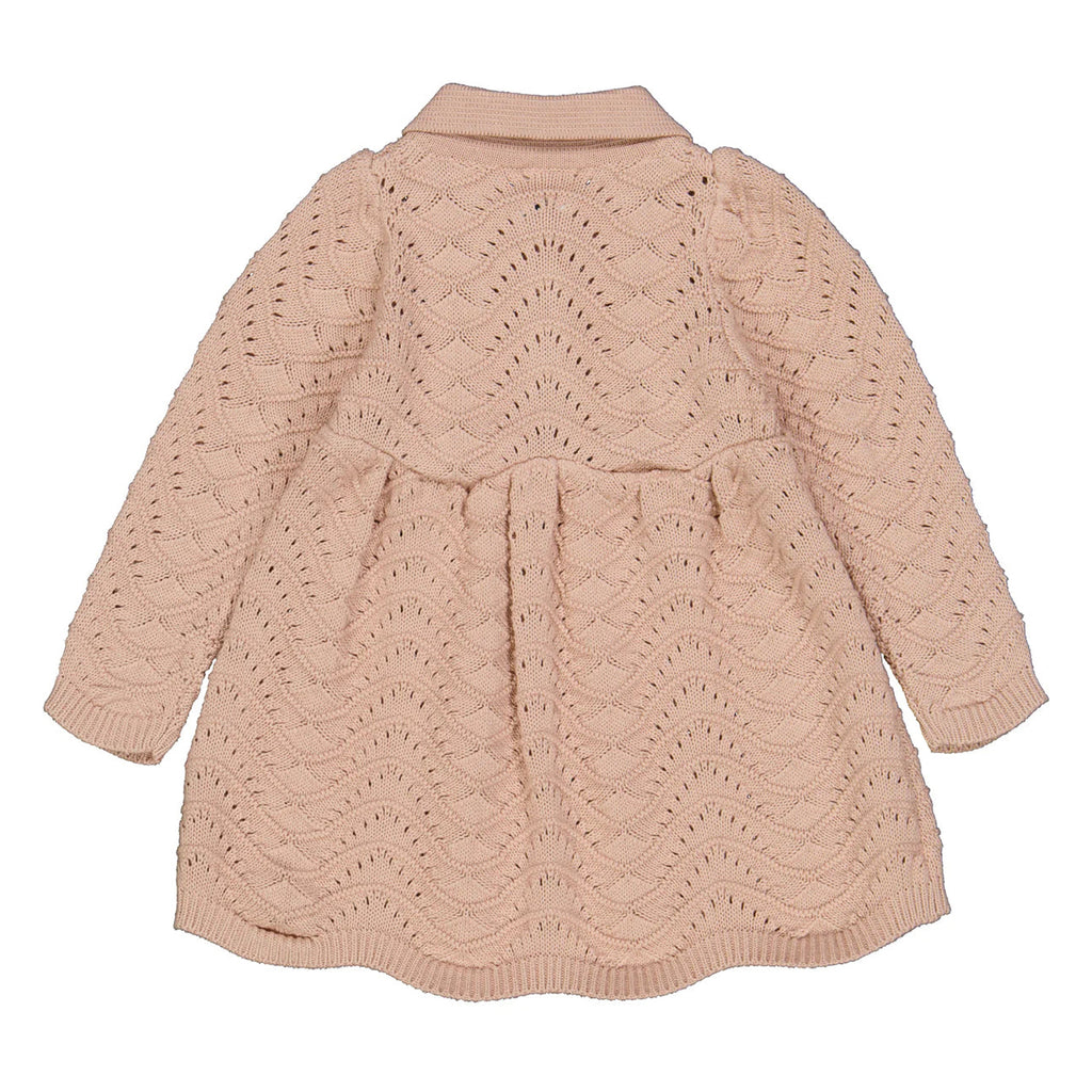 Knit Needle Out L/S Dress - Spa Rose