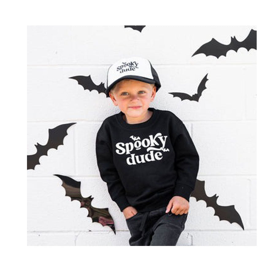Spooky Dude Halloween Sweatshirt - Black-SWEATSHIRTS & HOODIES-Sweet Wink-Joannas Cuties