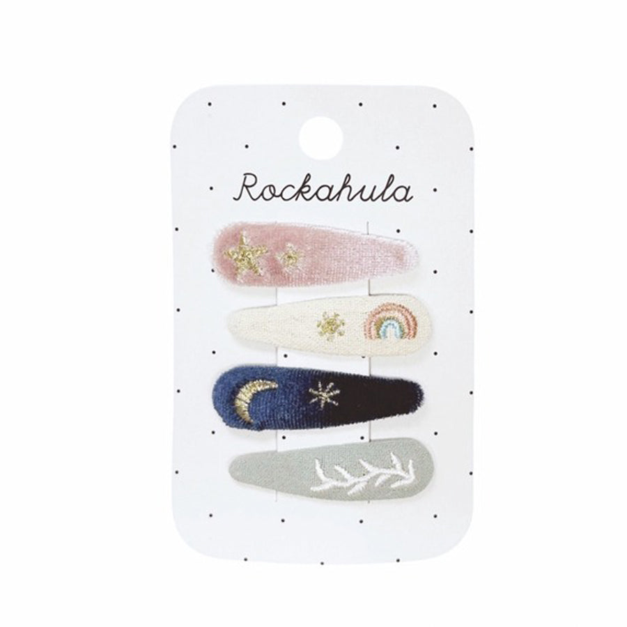 Starry Skies Embroidered Clip Set-HAIR CLIPS-Rockahula Kids-Joannas Cuties