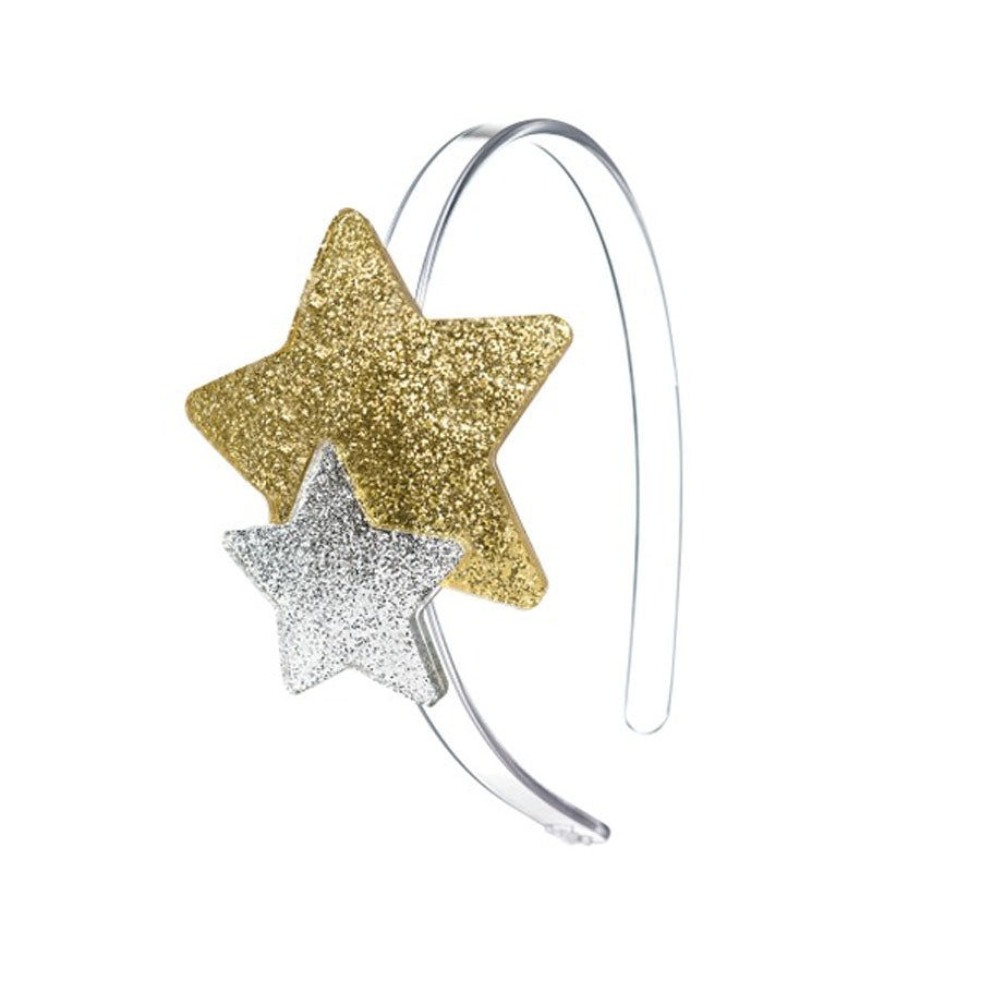 Stars Double Gold Silver Headband-HEADBANDS-Lilies & Roses-Joannas Cuties