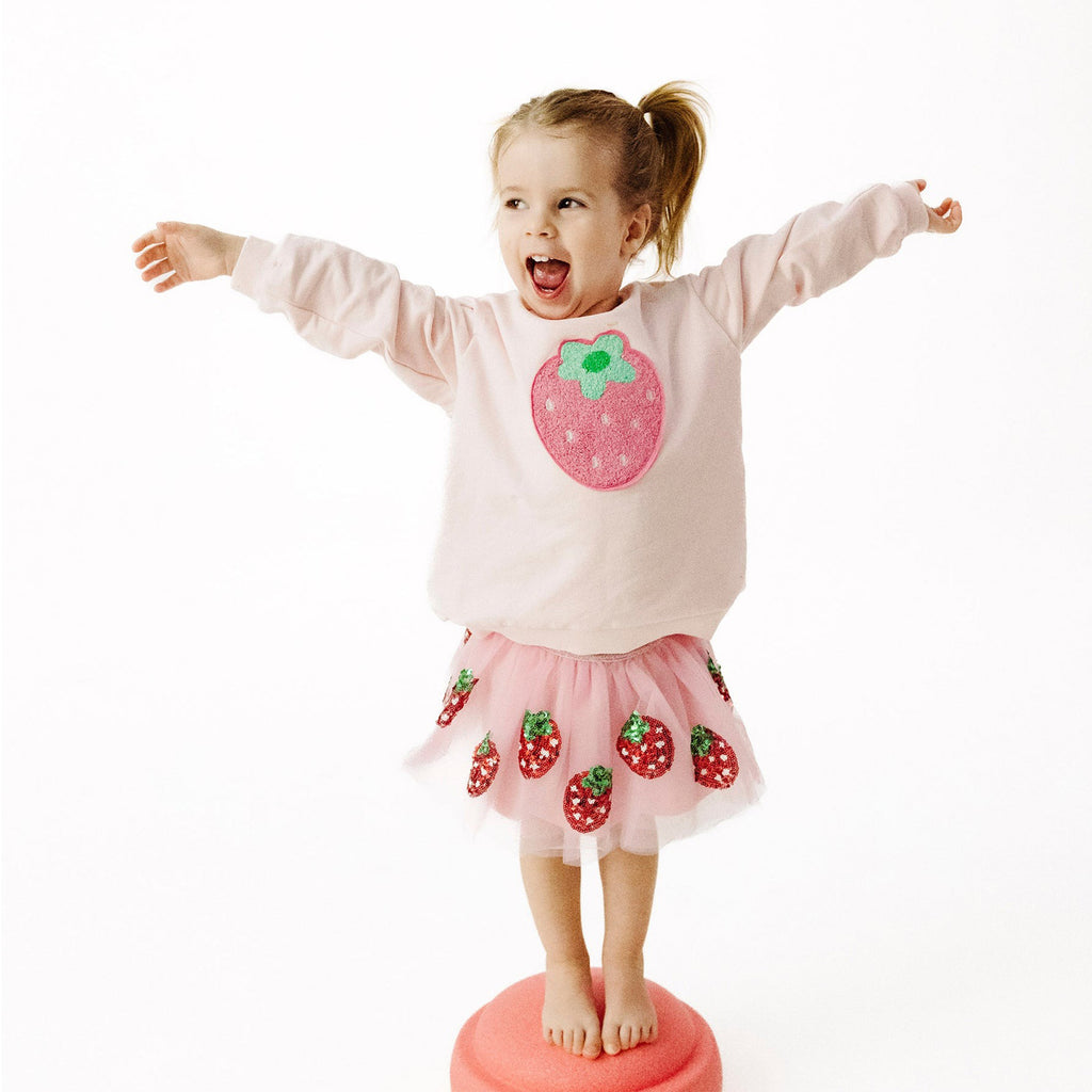Strawberry Swiss Dot Tutu Skirt