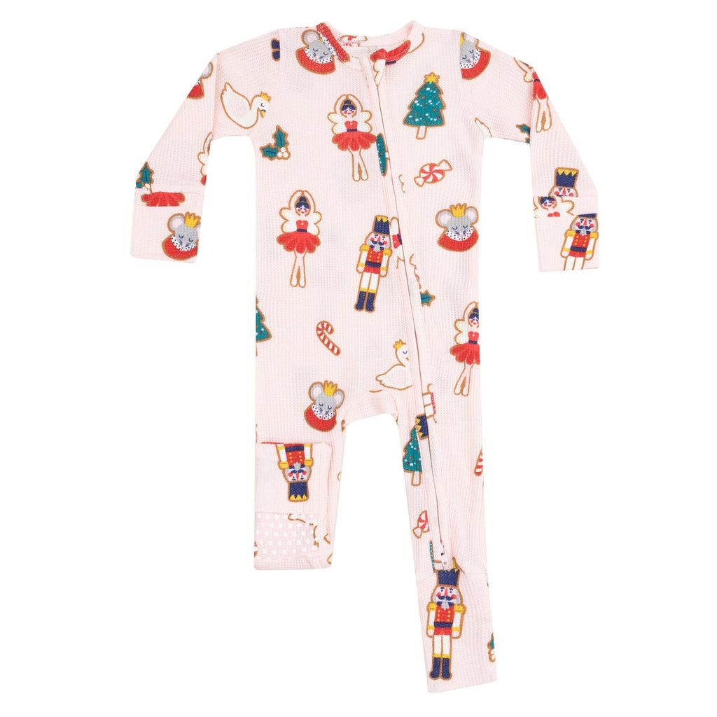 Sugar Plum Fairy Christmas Cookie  Pink - 2 Way Zipper Romper