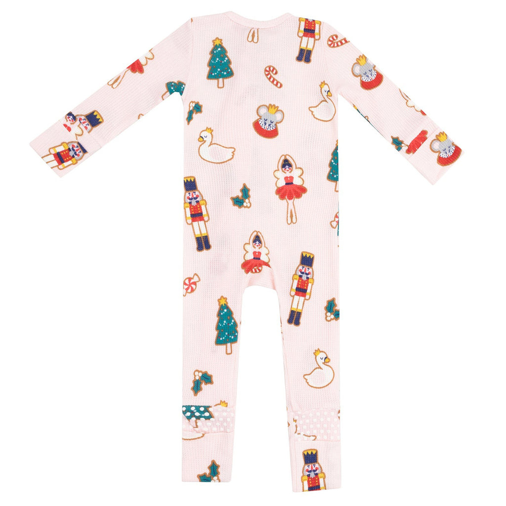 Sugar Plum Fairy Christmas Cookie  Pink - 2 Way Zipper Romper