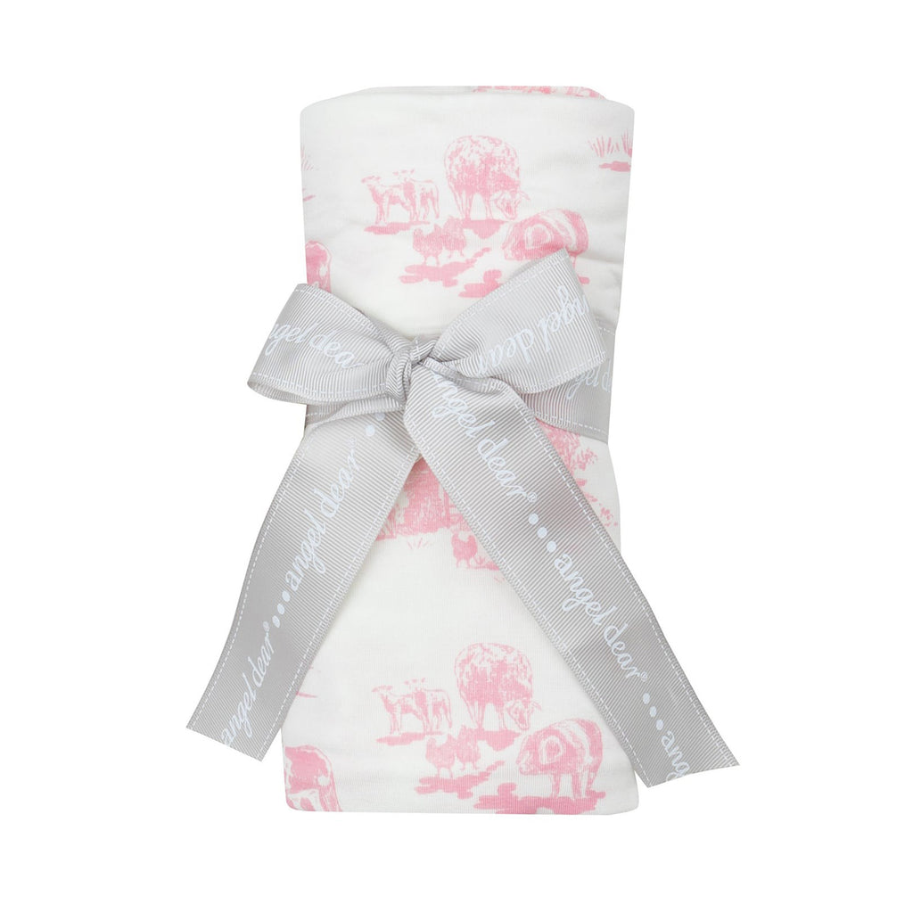 Swaddle Blanket - Farm Toile Pink