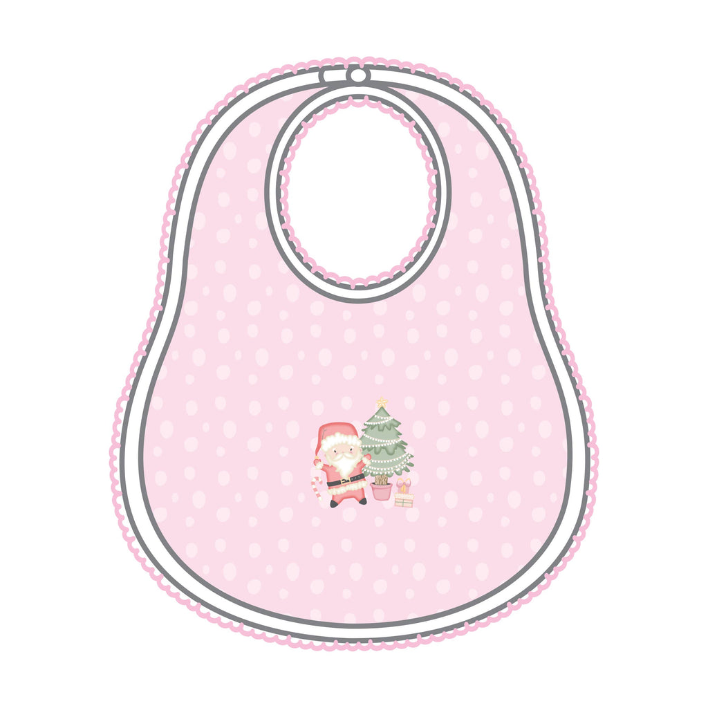 Sweet Little Christmas Pink Emb Bib