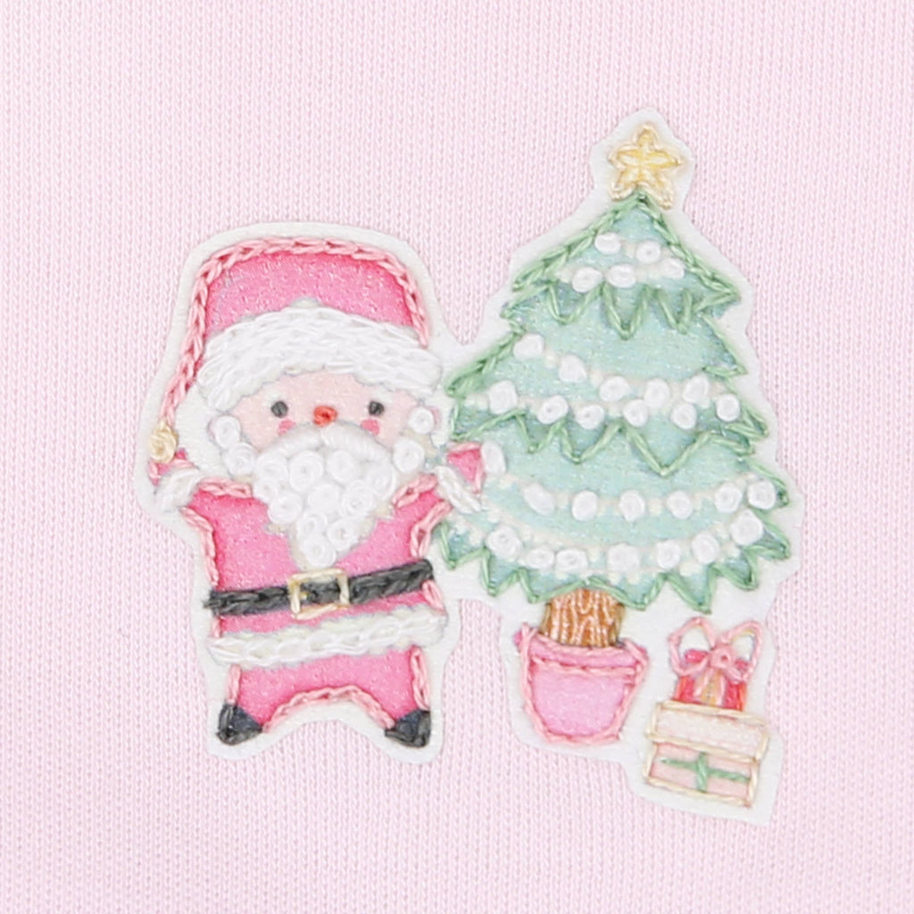 Sweet Little Christmas Pink Emb Bib