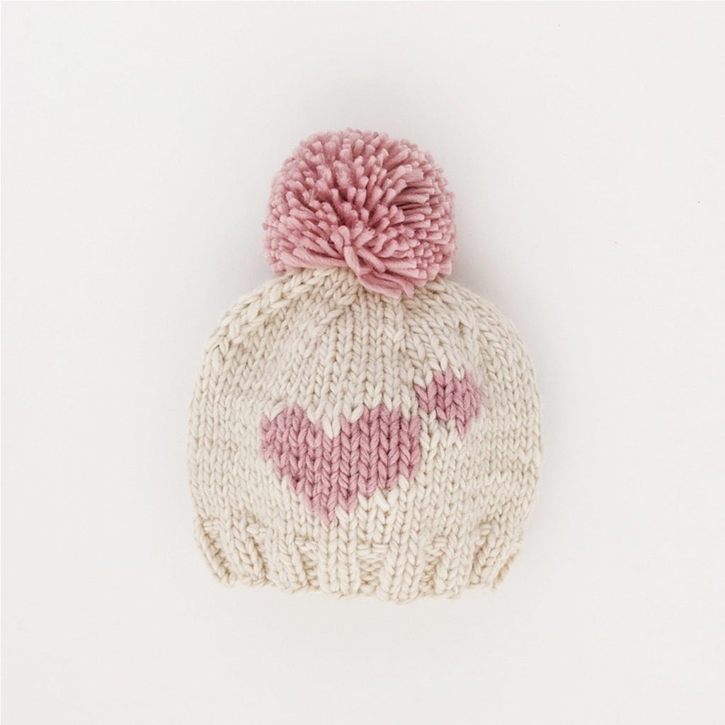 Sweetheart Knit Beanie Hat Rosy-HATS & SCARVES-Huggalugs-Joannas Cuties