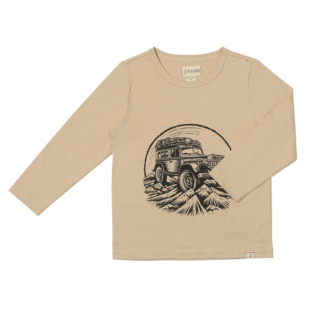 Tan Jeep Cherokee Printed Tee