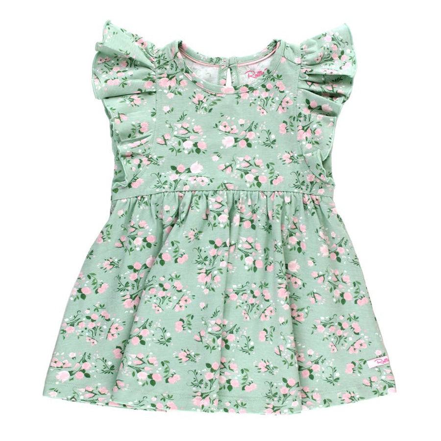 Tea Roses Ruffle Sleeve Knit Dress-DRESSES & SKIRTS-Ruffle Butts-Joannas Cuties