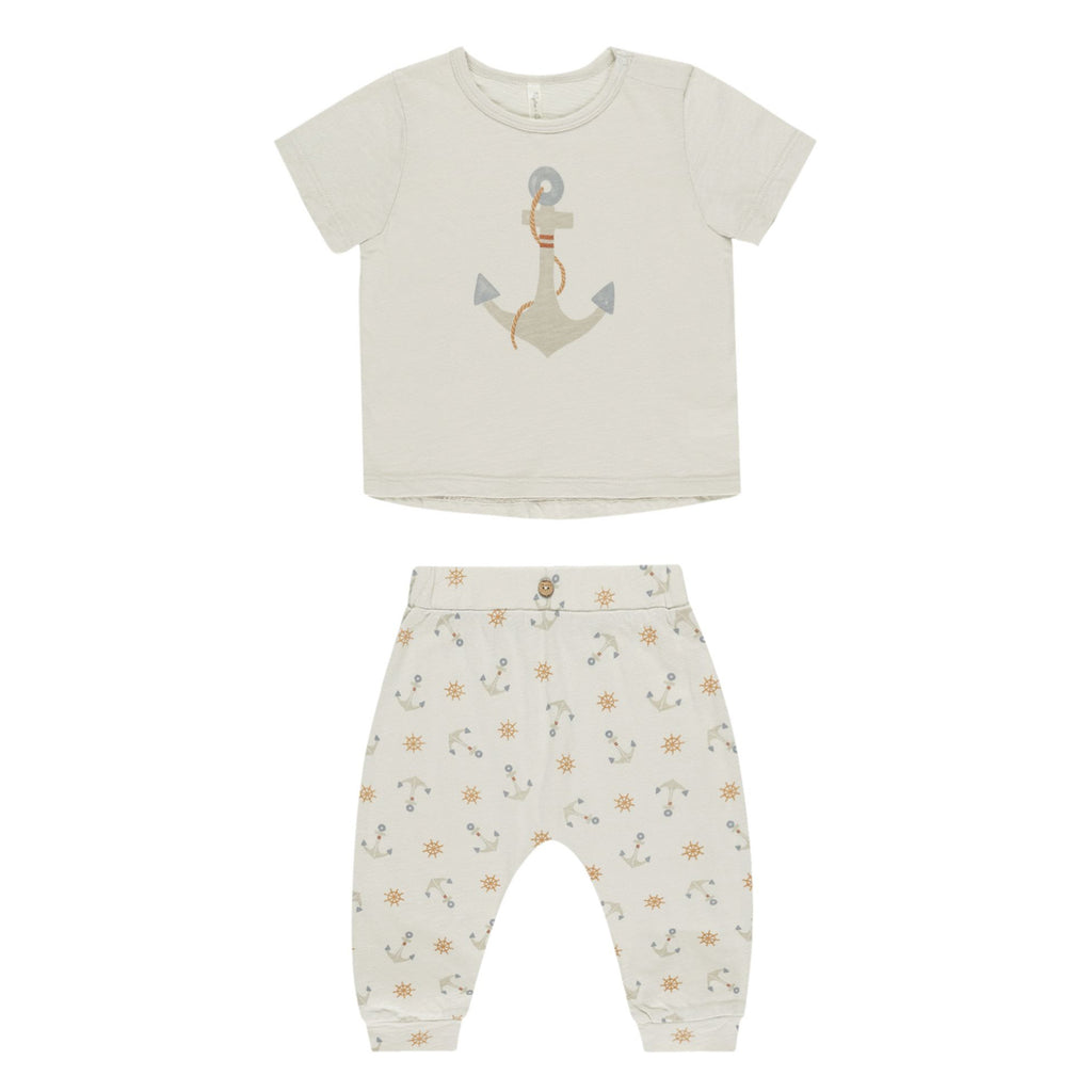 Tee + Slouch Pant Set - Anchors