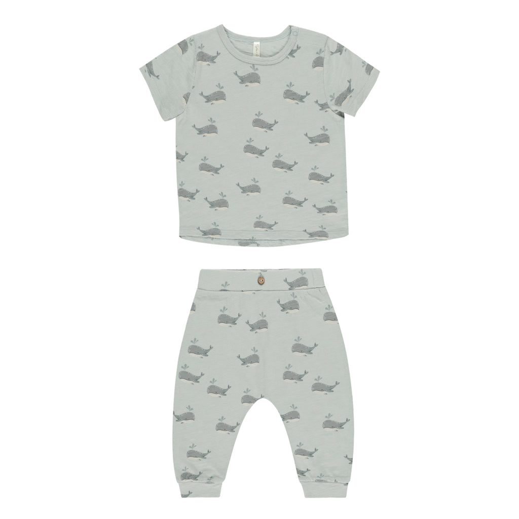 Tee + Slouch Pant Set - Whales