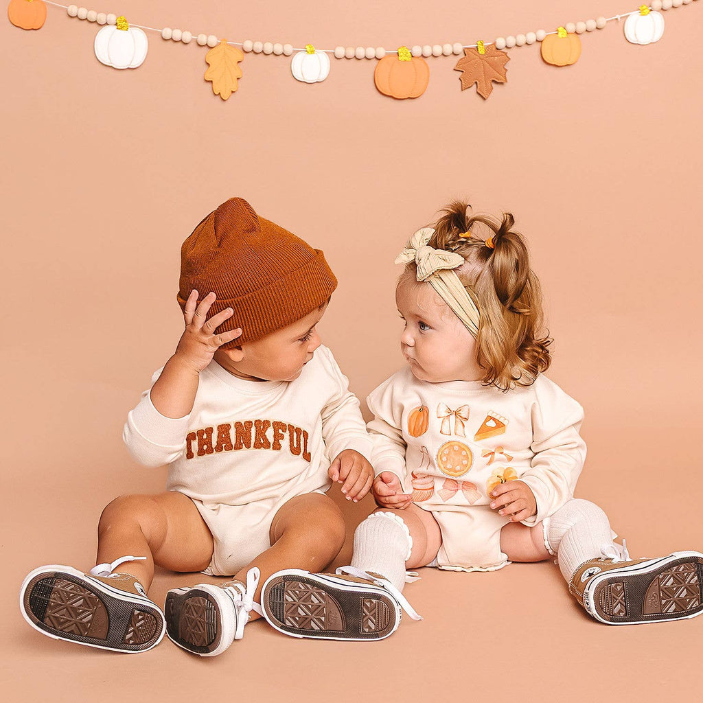 Thankful Cutie - Thanksgiving Long Sleeve Romper
