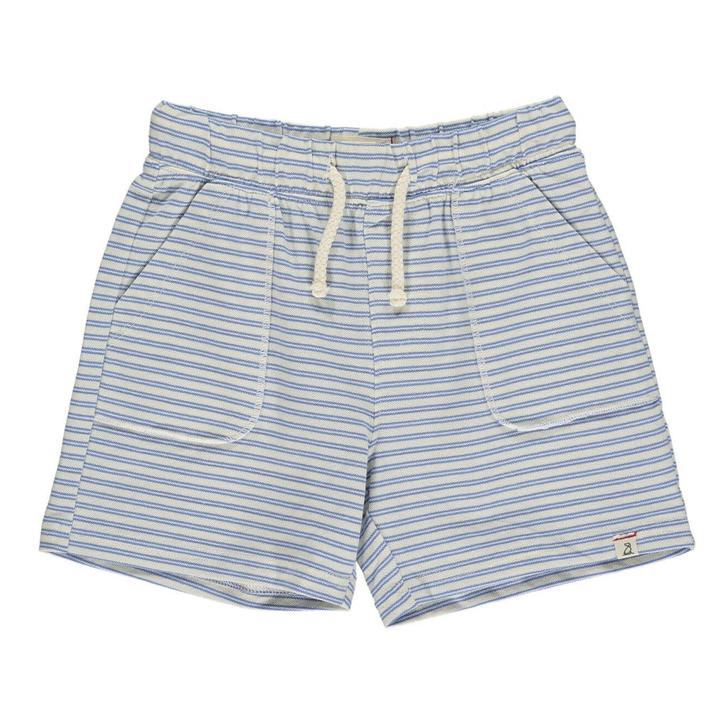 Timothy Cream-Blue Stripe Pique Shorts