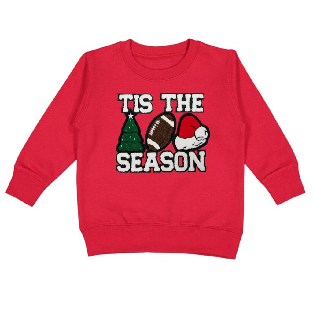 Tis the Season Patch Christmas Sweatshirt - Kids Holiday