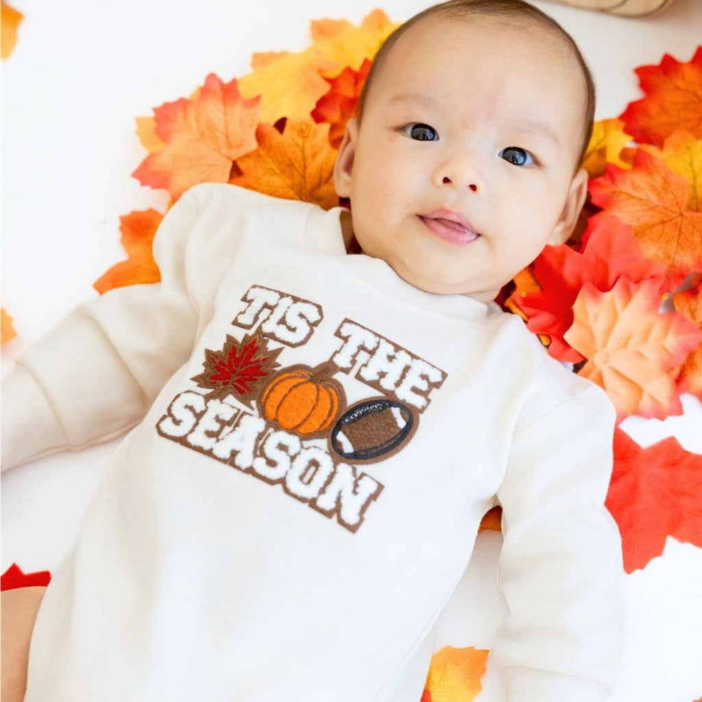 Tis The Season Pumpkin Patch Long Sleeve Romper - Fall Baby