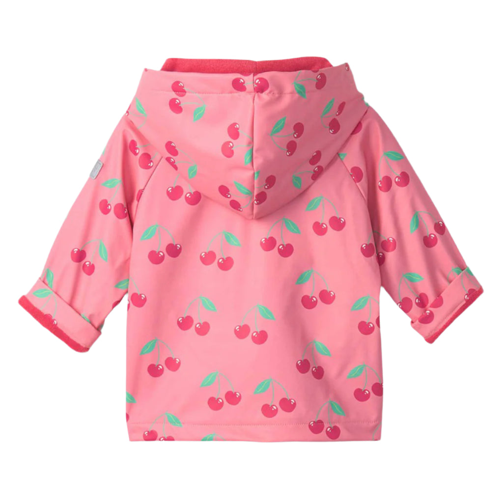 Toddler Girls Cherries Button-Up Rain Jacket